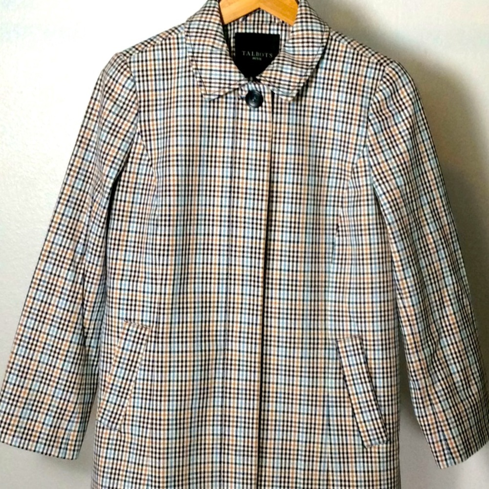 Talbots Plaid Lightweight 3/4 Length Jacket / Coat
